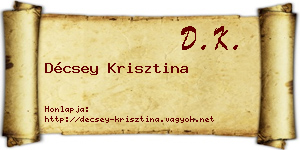 Décsey Krisztina névjegykártya