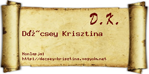 Décsey Krisztina névjegykártya