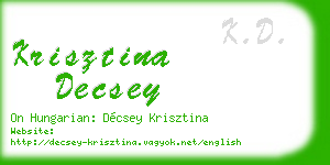 krisztina decsey business card
